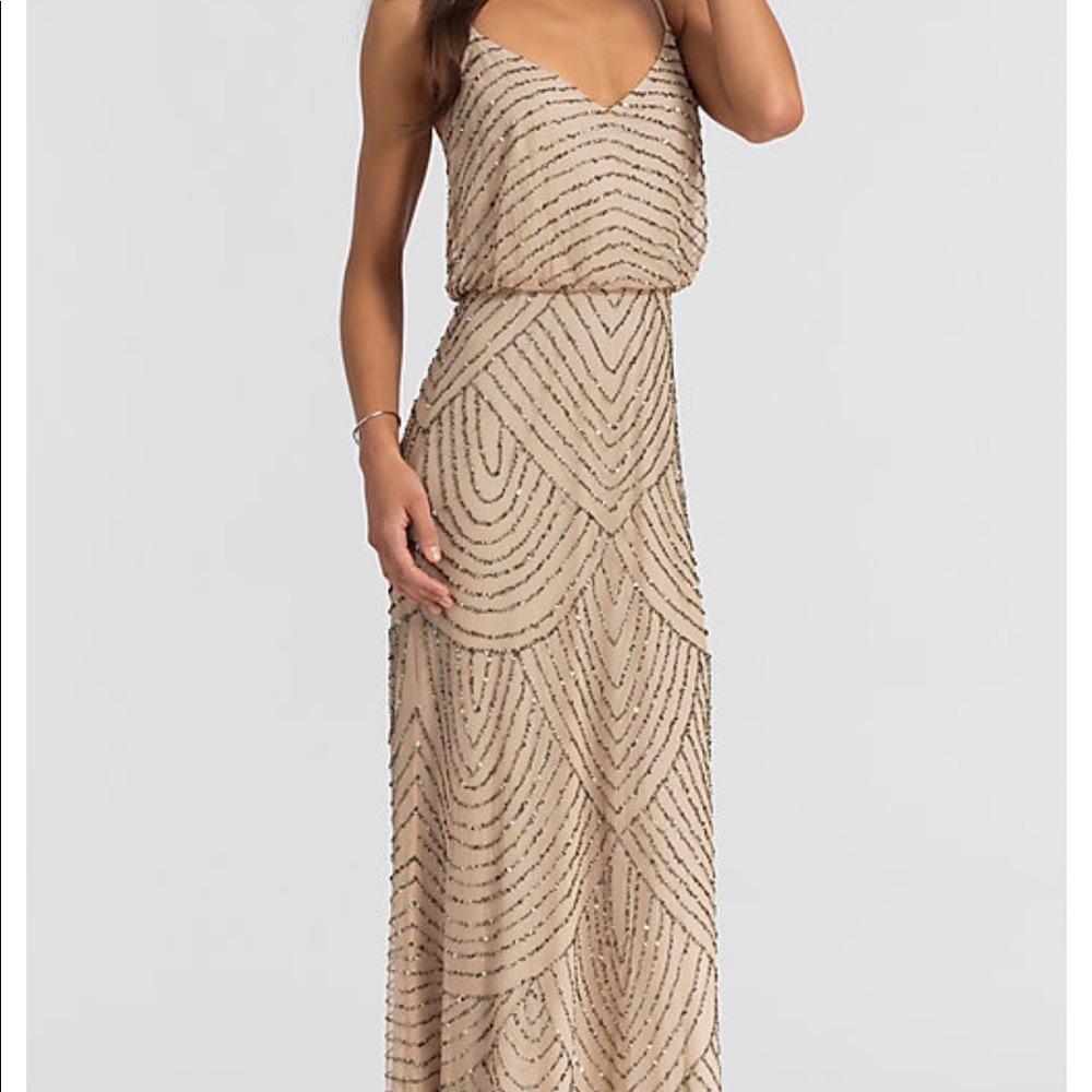 Adrianna Papell Art Deco beaded blouson dress